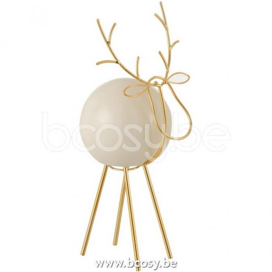 J Line Jline Renna Moderno Porcellana Bianco Oro Large Reno Moderno Porcelana Blanco Oro Large