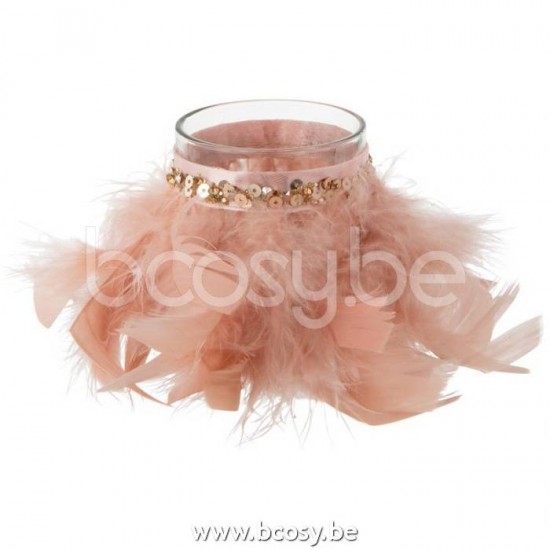 Jline Fotosforo Plumas Rosa Claro Cristal Transparente Small