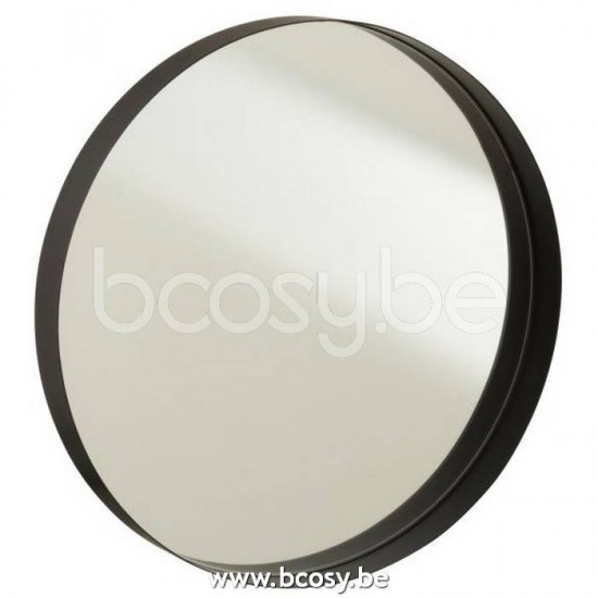 J Line Jline Specchio Rotondo Bordo Metallo Nero Medium Espejo Redondo Borde Hierro Negro Medium