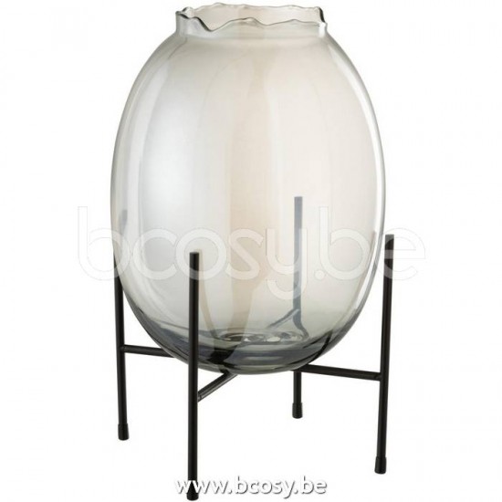 J Line Jline Vaso Piede Bordo Irregolare Grigio Blu Nero Large Jarron En Pie Borde Iregular Gris Azul Negro Large