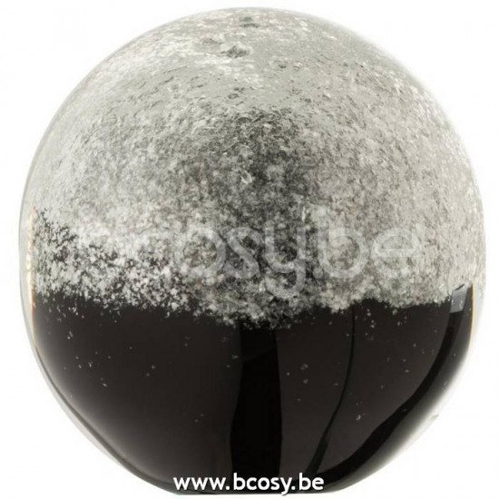 J Line Jline Fermacarte Strati Vetro Nero Argento Large Pisapapeles Niveles Cristal Negro Plata Large