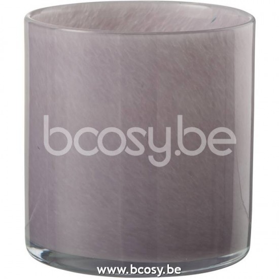 J Line 20650 Theelichthouder Jade Licht Paars Medium L12xB12xH12 cm T theelichten theelichthouders