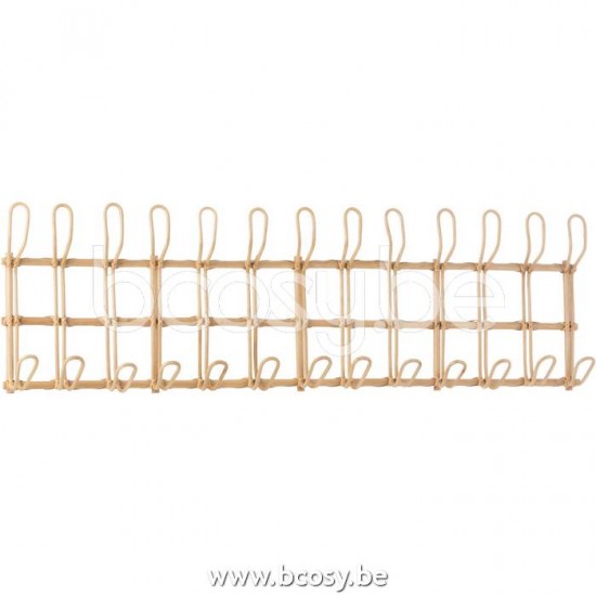 J Line Jline Attaccapanni Ellen 12 Ganci Rattan Naturale Perchero Ellen 12 Ganchos Rattan Natural