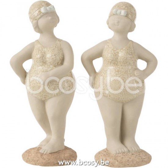 J Line Jline Donna Costume Da Bagno In Piedi Ceramica Beige Large Assortimento Di 2 Mujer Banador De Pie Ceramica Beige Large Surtido De 2