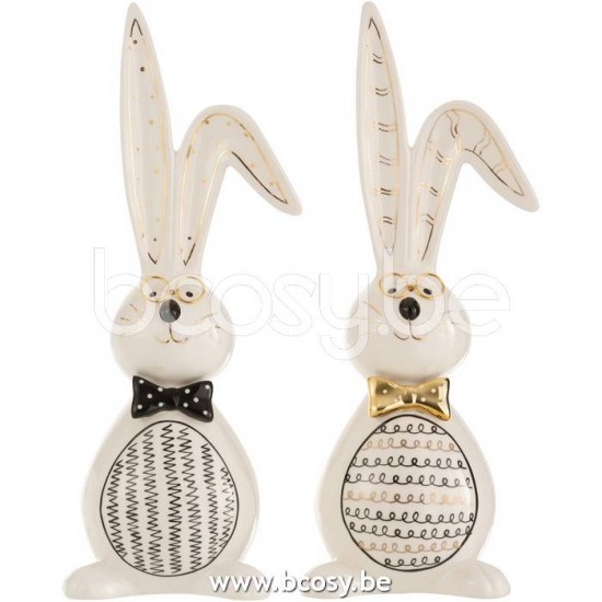 J Line Jline Coniglio Robert Ceramica Mix Large Assortimento Di 2 Conejo Robert Ceramica Mix Large Ass2