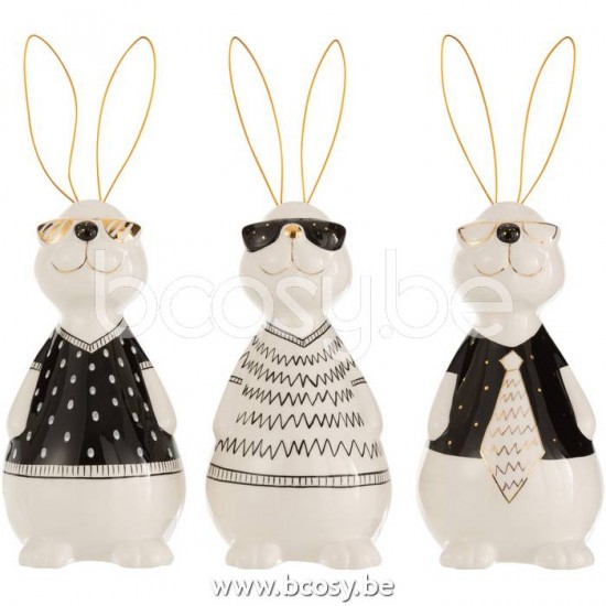 J Line Jline Coniglio Max Ceramica Large Assortimento Di 3 Conejo Max Ceramica Large Ass2