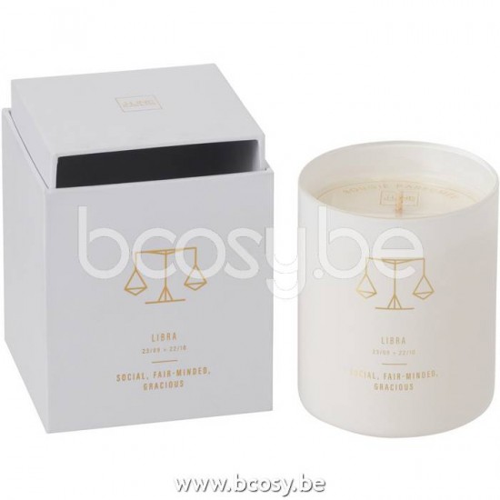 J Line Jline Candela Profumata Bilancia Bianco 50O Vela Aromatica Astro Libra Blanco 50H