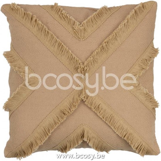 J Line Jline Cuscino Croce Quadrato Poliestere Beige Cojin Cruz Cuadrado Poliester Beige