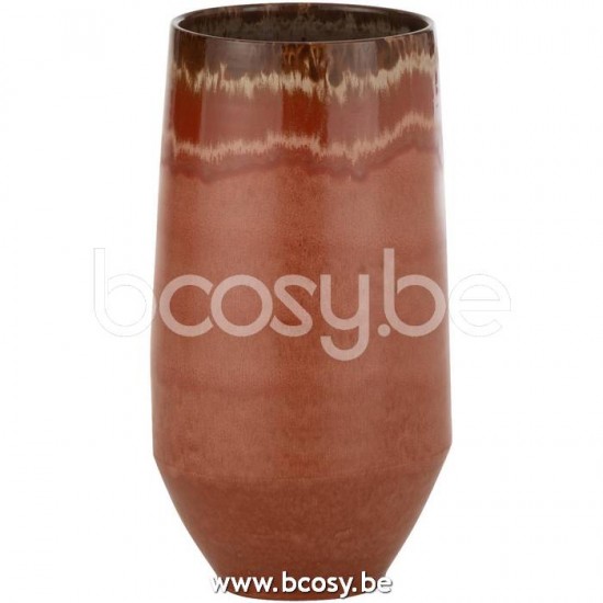 J Line Jline Vaso Aline Lungo Ceramica Rosso Large