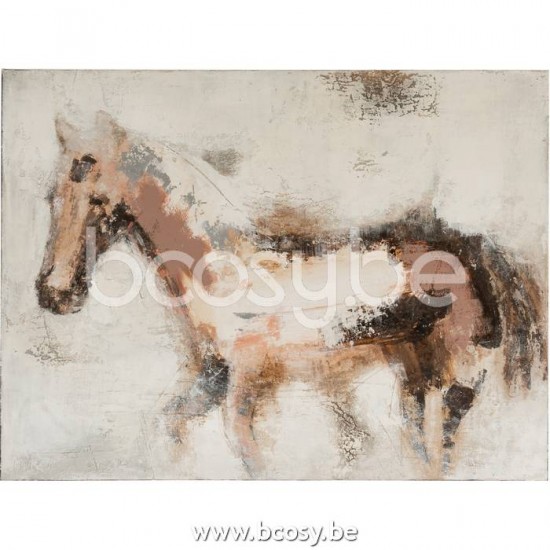 J Line Jline Dipinto Cavallo Astratto Tela Legno Mix Pintura Caballo Abstracto Canvas Madera Mix