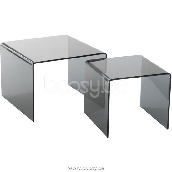 J Line Jline S 2 Beistelltischen Glas Schwarz beistelltische