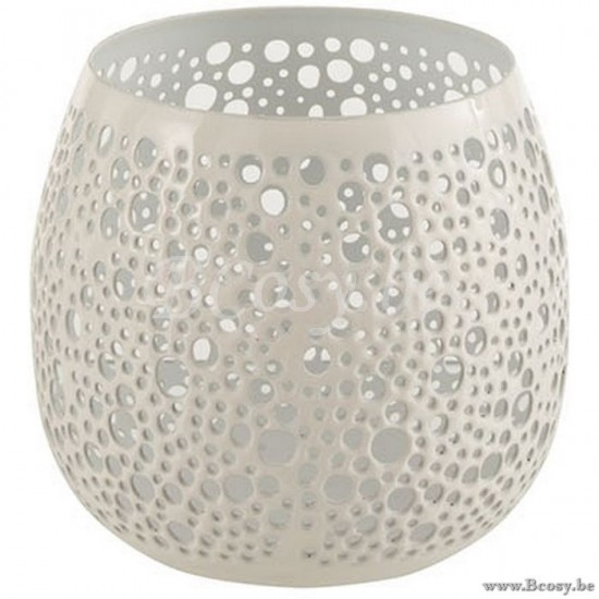 J Line Jline Tealight Holder Perforated Metal Lacquer White tea lightholders