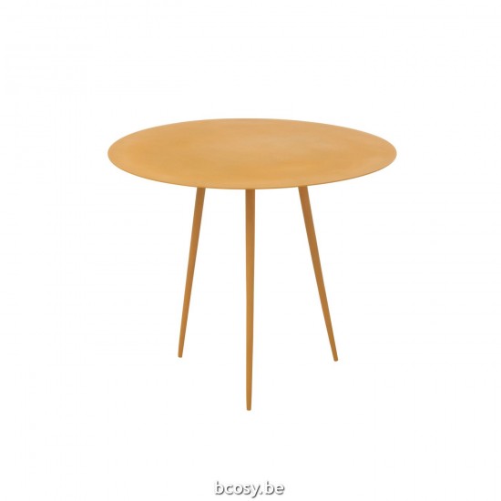 J Line Bijzettafel Ijzer Oker L56xB56xH46 cm salontafels bijzettafels koffietafels JO30084.