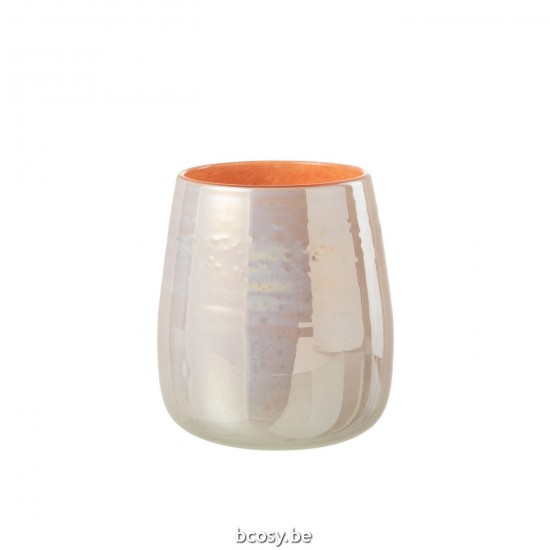 J Line Vaso Juliette Vetro Arancione Rosa Large Jarrón Juliette Vidrio Naranja Rosa Large.