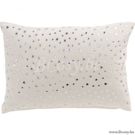 Jline Almohada Rectangular Lluvia De Espejos Terciopelo Blanco