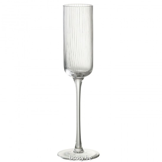 J Line Champagneglas Louise Glas Transparant L7xB7xH26 cm champagneglazen fluitglas fluitglazen cavaglas cavaglazen JO30626.