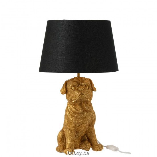J Line Lamp Hond Zittend Resine Goud Tafellampen Leeslichten Leeslampen Binnenverlichting JO35360.