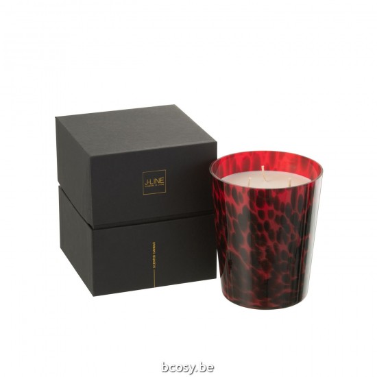 J Line Geurkaars Noa Rood Medium68U geurkaarsen JO35601.