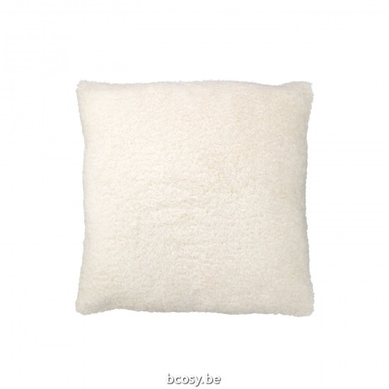 J Line Cuscino Teddy Poliestere Bianco Cojín Teddy Poliéster Blanco.