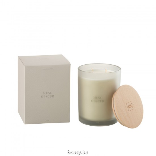 J Line bougies parfumées Jolipa Bougie Senteur Accords Essentiels Musc Obscur 52H.