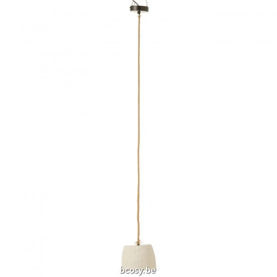 J Line Hanglamp Cup Papier Mache Wit Small hang pendellampen licht JO40836.