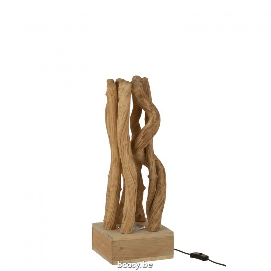 J Line Lampada Da Tavolo Rami Legno Naturale Lámpara De Escritorio Ramas Entrelazadas Madera Natural.