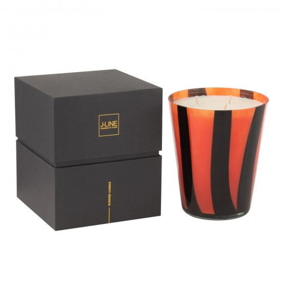 J Line Candela Profumata Noa Righe Arancione Large 95Ore Vela Perfumada Noa Líneas Naranja Large 95Horas.