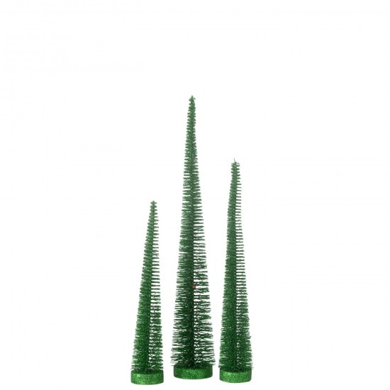 J Line Scatola 3 Alberi Di Natale Decorativo Paillettes Plastica Verde Caja De 3 Arbol De Navidad Decorativo Lentejuelas Plast.