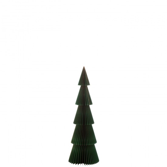 J Line Albero Di Natale Pieghevole Carta Verde Scuro Rame Small Christmas Tree Folding Paper Dark Green Copper Small.