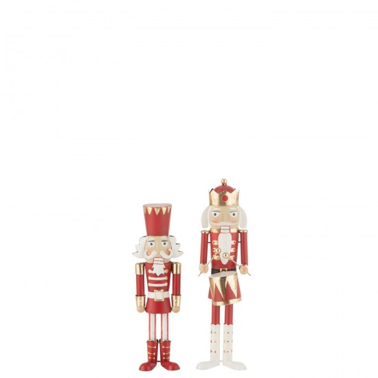 J Line Schiaccianoci Ferro Rosso Oro Small Assortimento Di 2 Nutcracker Iron Red Gold Small Assortment Of 2.