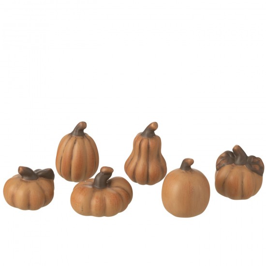 Jline Caja 6 Calabazas Porcelana Marrón.