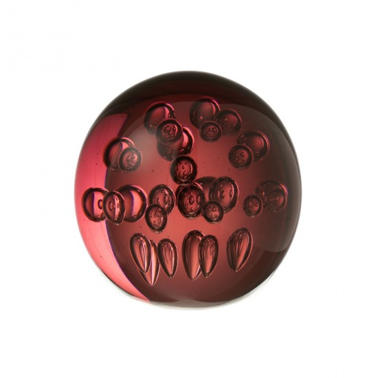 J Line Fermacarte Bolle Vetro Bordo Large Pisapapeles Bubbles Vidrio Burdeos Large.