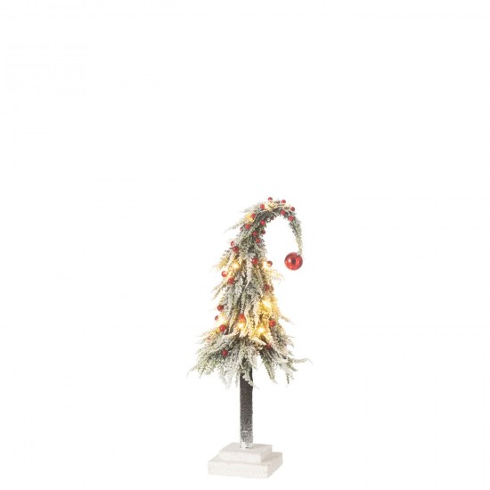 Jline Arbol De Navidad Gorro Led Artificial Nieve Verde Rojo Medium.