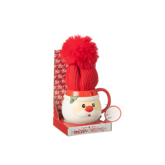 Jline Taza Gorro Papa Noel Caja Regalo Ceramica Mix.