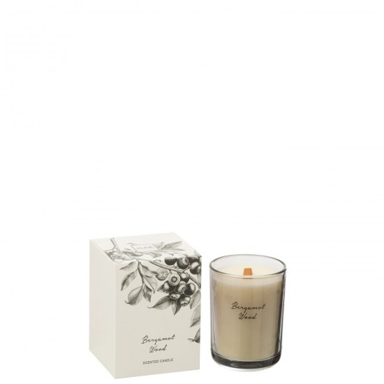 J Line Candela Profumata Bergamotto Legno Cera Di Coco Large 50Ore Vela Perfumada Bergamota Madera Cera De Coco L 50 Horas.