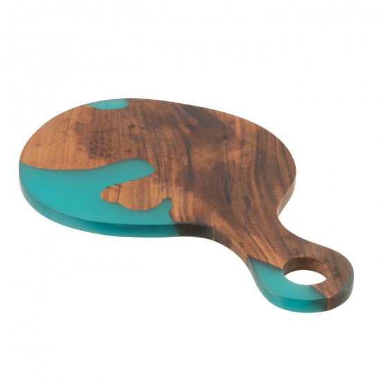 J Line Tagliere Moderno Legno Di Acacia Resina Naturale Blu Cutting Board Modern Acacia Wood Resin Natural Blue.