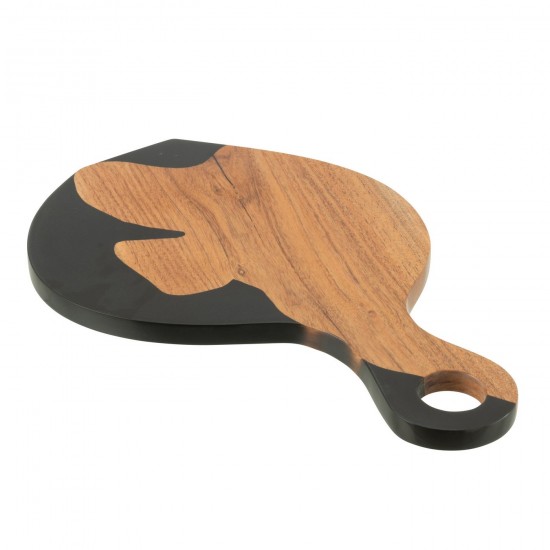 J Line Tagliere Moderno Legno Di Acacia Resina Naturale Nero Cutting Board Modern Acacia Wood Resin Natural Black.