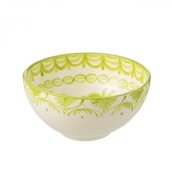 J Line Bowl Granada High Ceramic White Green Large Bowl Granada High Ceramic White Green Large.