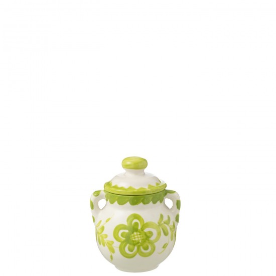 J Line Jar Granada Ceramic White Green Jar Granada Ceramic White Green.
