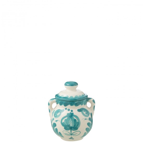 J Line Jar Granada Ceramic White Aqua Jar Granada Ceramic White Aqua.