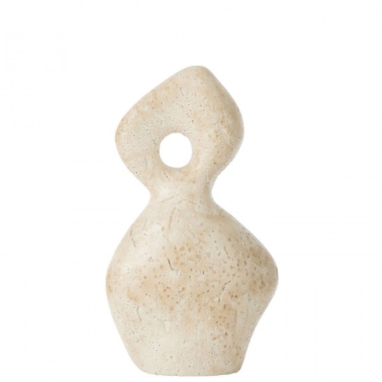 J Line Statuetta Astratta Olina Ceramica Crema Large Figura Abstracta Olina Cerámica Creme L.