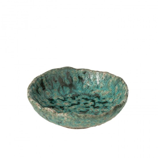 J Line Vassoio Decorativo Naga Ceramica Azzurro Marrone Medium Bandeja Decorativa Naga Ceramica Azur Marron Mediana.