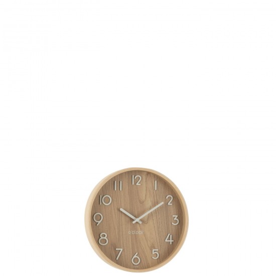 Jline Reloj De Pared Contrachapado Mdf Natural S.