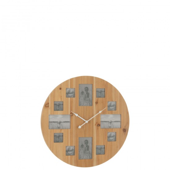 Jline Reloj De Pared Foto Mdf Natural.