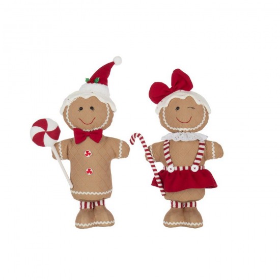 J Line Pan Di Zenzero Boy Girl Candy Poliestere Cammello Rosso Natale Assortimento Di 2 Pan De Jengibre Boy Girl Candy Poliést.