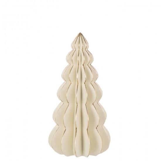 J Line Albero Origami Polvere Di Calce Bianco Oro Large Árbol Origami Cal En Polvo Blanco Dorado Large.