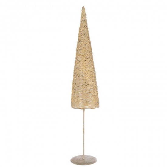 Jline Árbol De Navidad En La Base Metal Papel Dorado Large.