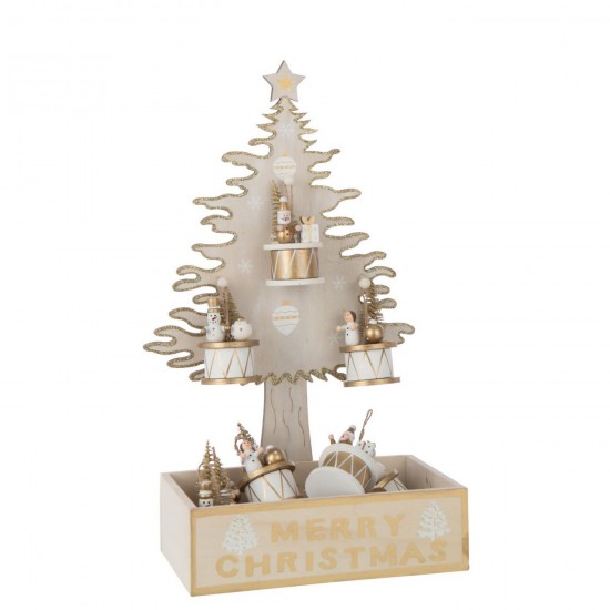 J Line Albero Hangers Storage Compensato Naturale Oro Árbol Hangers Storage Contrachapado Natural Dorado.