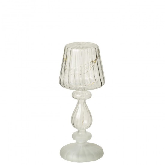 Jline Lámpara Led Escarchado Vidrio Transparente.