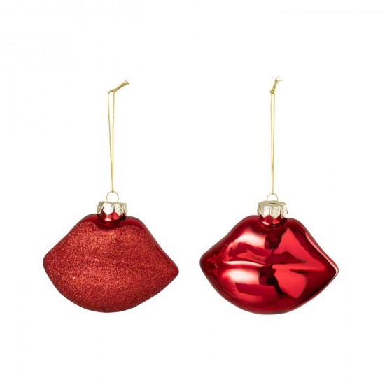 J Line Pendente Labbra Vetro Rosso Assortimento Di 2 Lámpara Colgante Labios Vidrio Rojo Surtido De 2.